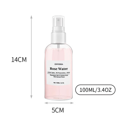 ENVISHA Rose Water For Face Facial Toner Organic Rose Petals Essence Moisturizing Serum Refresh Elastic Shrink Pores Skin Care