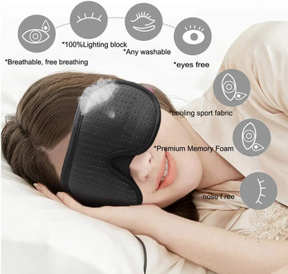 3D Sleep Eye Mask – Soft Padded Blockout Blindfold for Comfortable Sleep