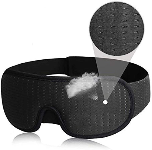 3D Sleep Eye Mask – Soft Padded Blockout Blindfold for Comfortable Sleep