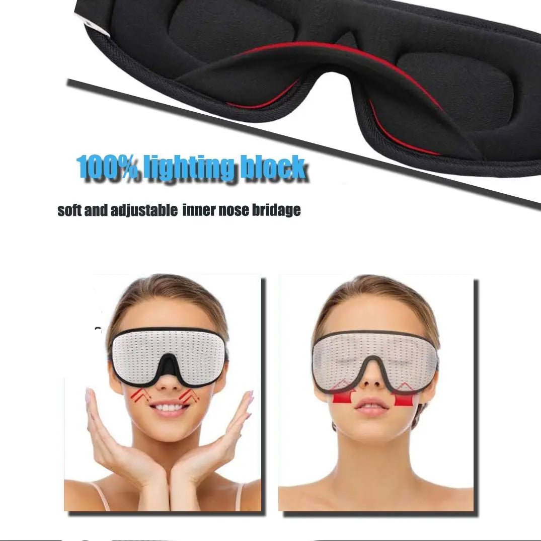 3D Sleep Eye Mask – Soft Padded Blockout Blindfold for Comfortable Sleep