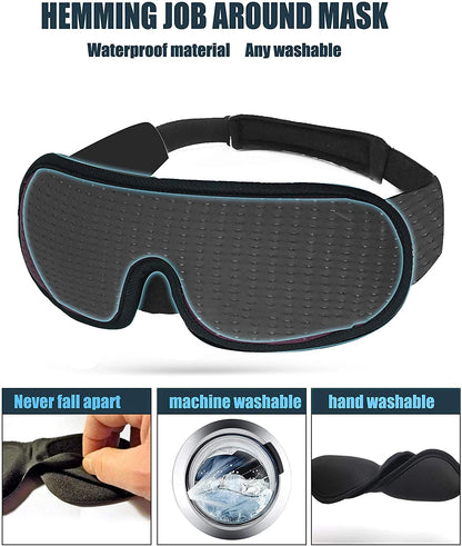 3D Sleep Eye Mask – Soft Padded Blockout Blindfold for Comfortable Sleep