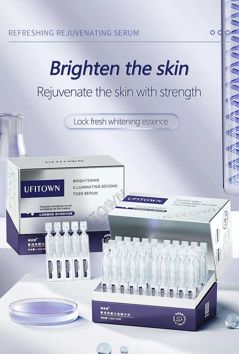 30pcs Arbutin & Niacinamide Whitening Face Serum – Dark Spot Removal & Pore Minimizer