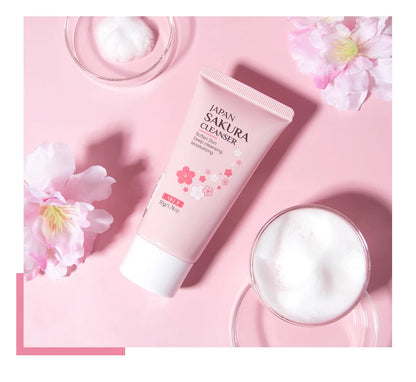 50ml Sakura Gentle Cleanser Face Remove Deep Blackheads Cleanse Exfoliate Moisturizing Skin Brightening Face Cleanser Skin Care