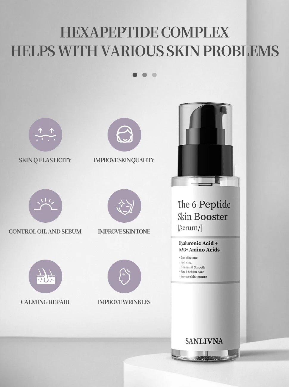 6-Peptide Facial Essence Set – Collagen Boost, Brightening & Moisturizing Skincare