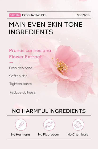 Sakura Exfoliating Peeling Gel Facial Scrub Moisturizing  Nourishing Repair Scrubs Face Cream Beauty Skin Care30g/50g