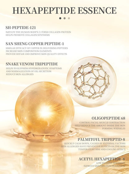6-Peptide Facial Essence Set – Collagen Boost, Brightening & Moisturizing Skincare