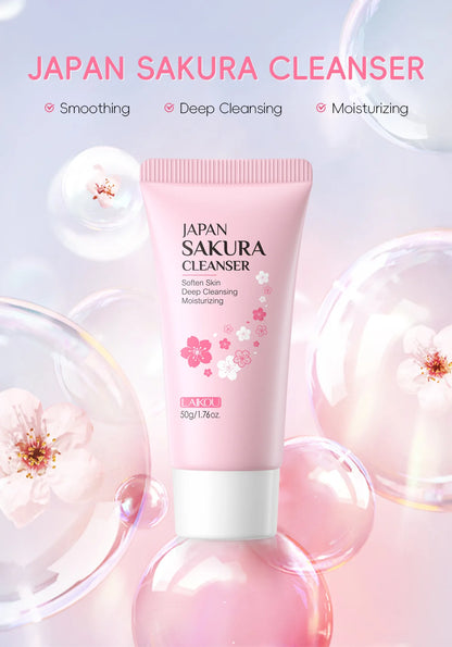 50ml Sakura Gentle Cleanser Face Remove Deep Blackheads Cleanse Exfoliate Moisturizing Skin Brightening Face Cleanser Skin Care
