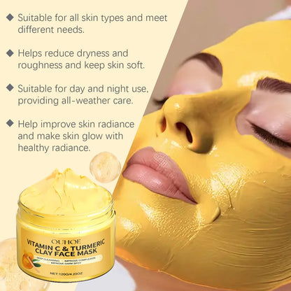 Vitamin C Turmeric Exfoliating Facial Mask – Deep Pore Cleansing & Brightening