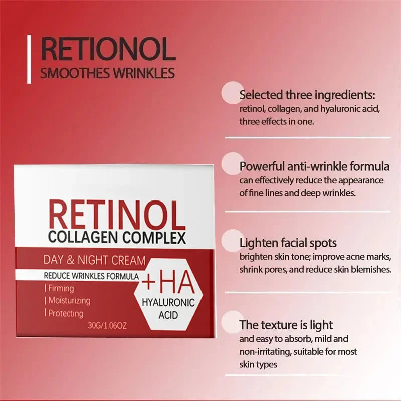 Face & Body Whitening Cream – Retinol, Collagen & Hyaluronic Acid 3-in-1