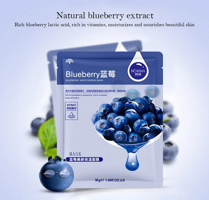 30pcs Fresh Fruits Facial Masks – Hydrating, Firming & Korean Skincare Pack