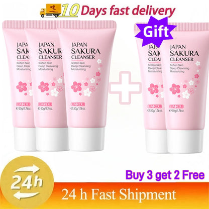 50ml Sakura Gentle Cleanser Face Remove Deep Blackheads Cleanse Exfoliate Moisturizing Skin Brightening Face Cleanser Skin Care