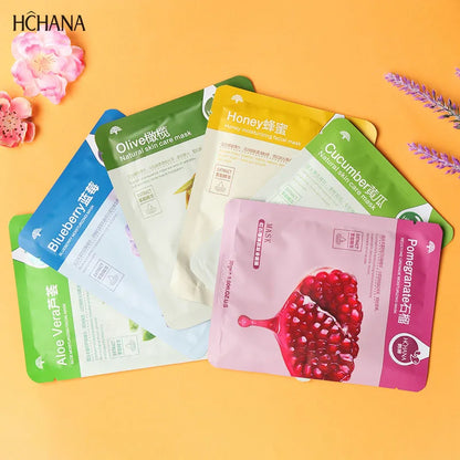 30pcs Fresh Fruits Facial Masks – Hydrating, Firming & Korean Skincare Pack