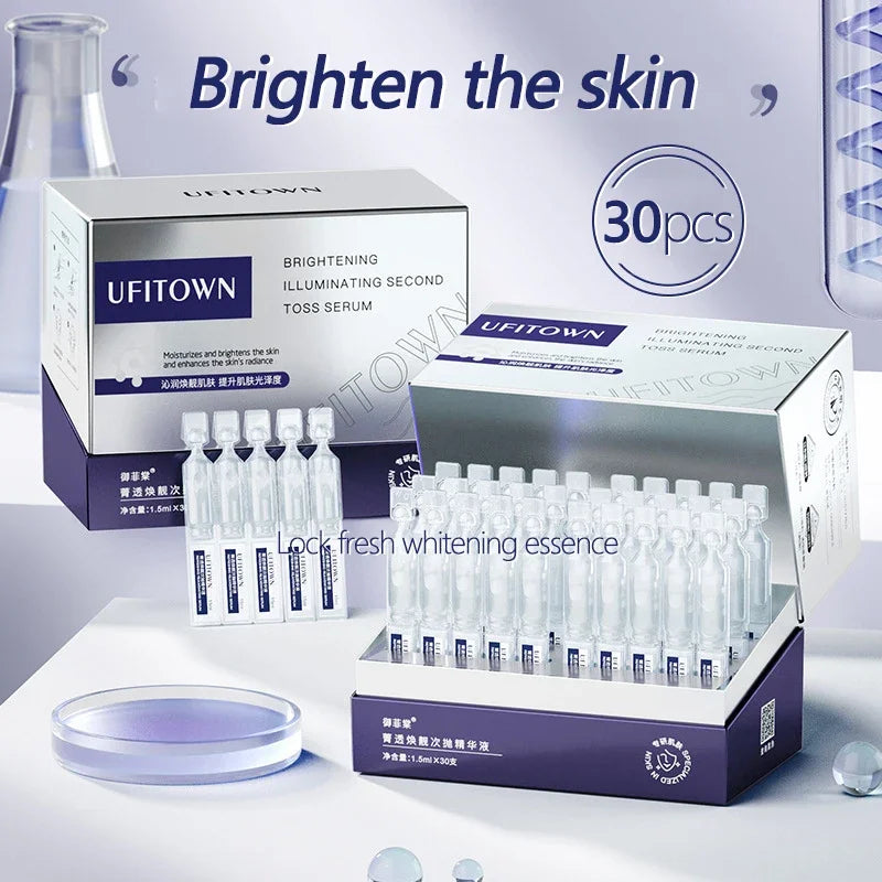 30pcs Arbutin & Niacinamide Whitening Face Serum – Dark Spot Removal & Pore Minimizer