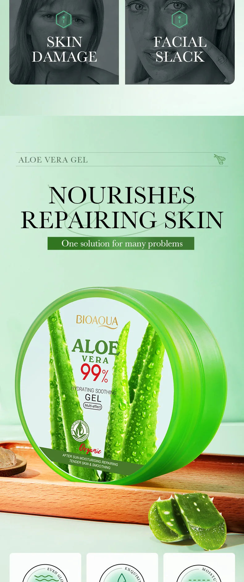 BIOAQUA Aloe Vera Moisturizing Gel Cream – Hydrating & Skin Rejuvenation