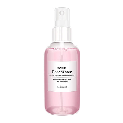 ENVISHA Rose Water For Face Facial Toner Organic Rose Petals Essence Moisturizing Serum Refresh Elastic Shrink Pores Skin Care