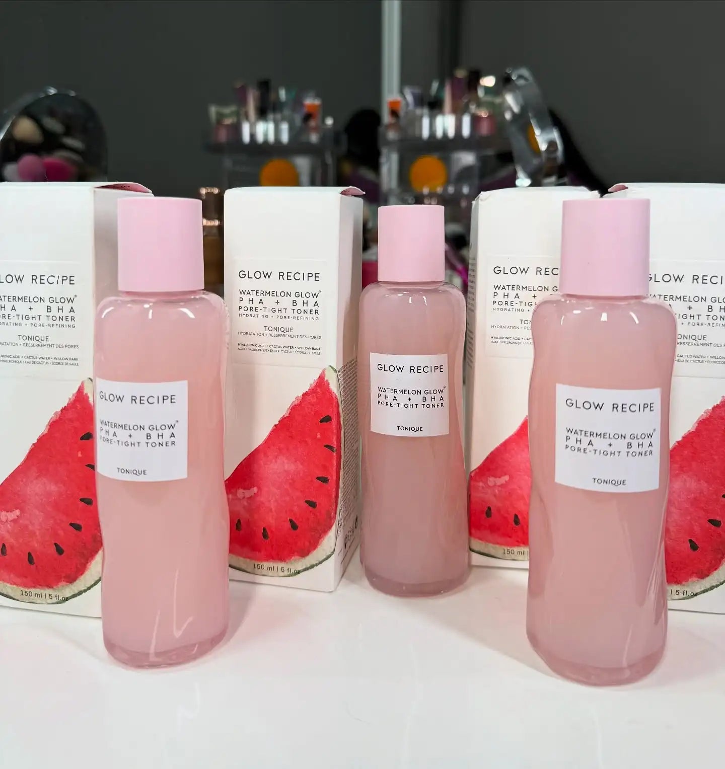 150ml WATERMELON Brighteing Face Toner & Pore Minimizer with Hyaluronic Acid Makeup Primer, Pore Minimizer & Niacinamide Serum