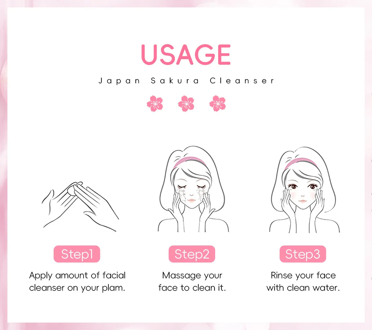 50ml Sakura Gentle Cleanser Face Remove Deep Blackheads Cleanse Exfoliate Moisturizing Skin Brightening Face Cleanser Skin Care