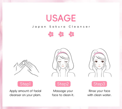 50ml Sakura Gentle Cleanser Face Remove Deep Blackheads Cleanse Exfoliate Moisturizing Skin Brightening Face Cleanser Skin Care