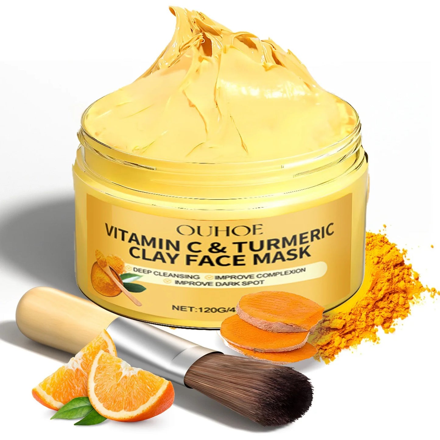 Vitamin C Turmeric Exfoliating Facial Mask – Deep Pore Cleansing & Brightening