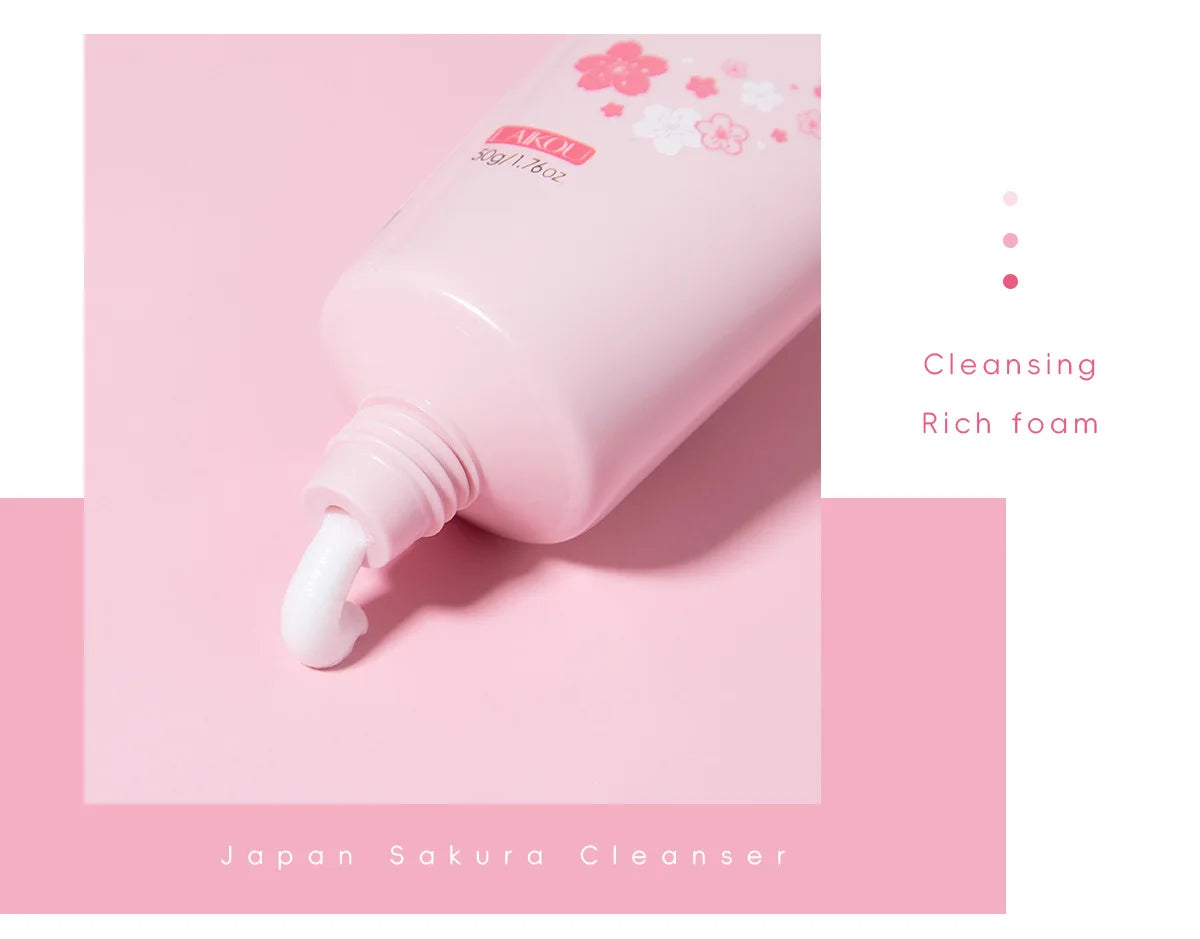 50ml Sakura Gentle Cleanser Face Remove Deep Blackheads Cleanse Exfoliate Moisturizing Skin Brightening Face Cleanser Skin Care