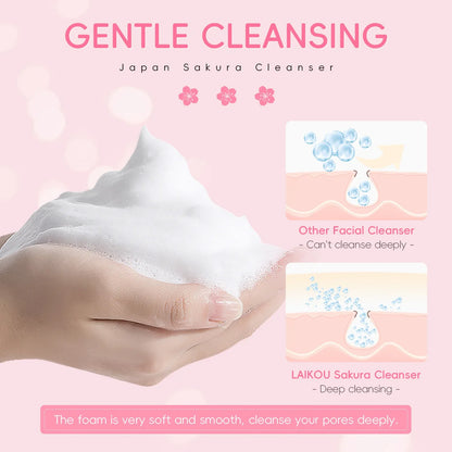 50ml Sakura Gentle Cleanser Face Remove Deep Blackheads Cleanse Exfoliate Moisturizing Skin Brightening Face Cleanser Skin Care