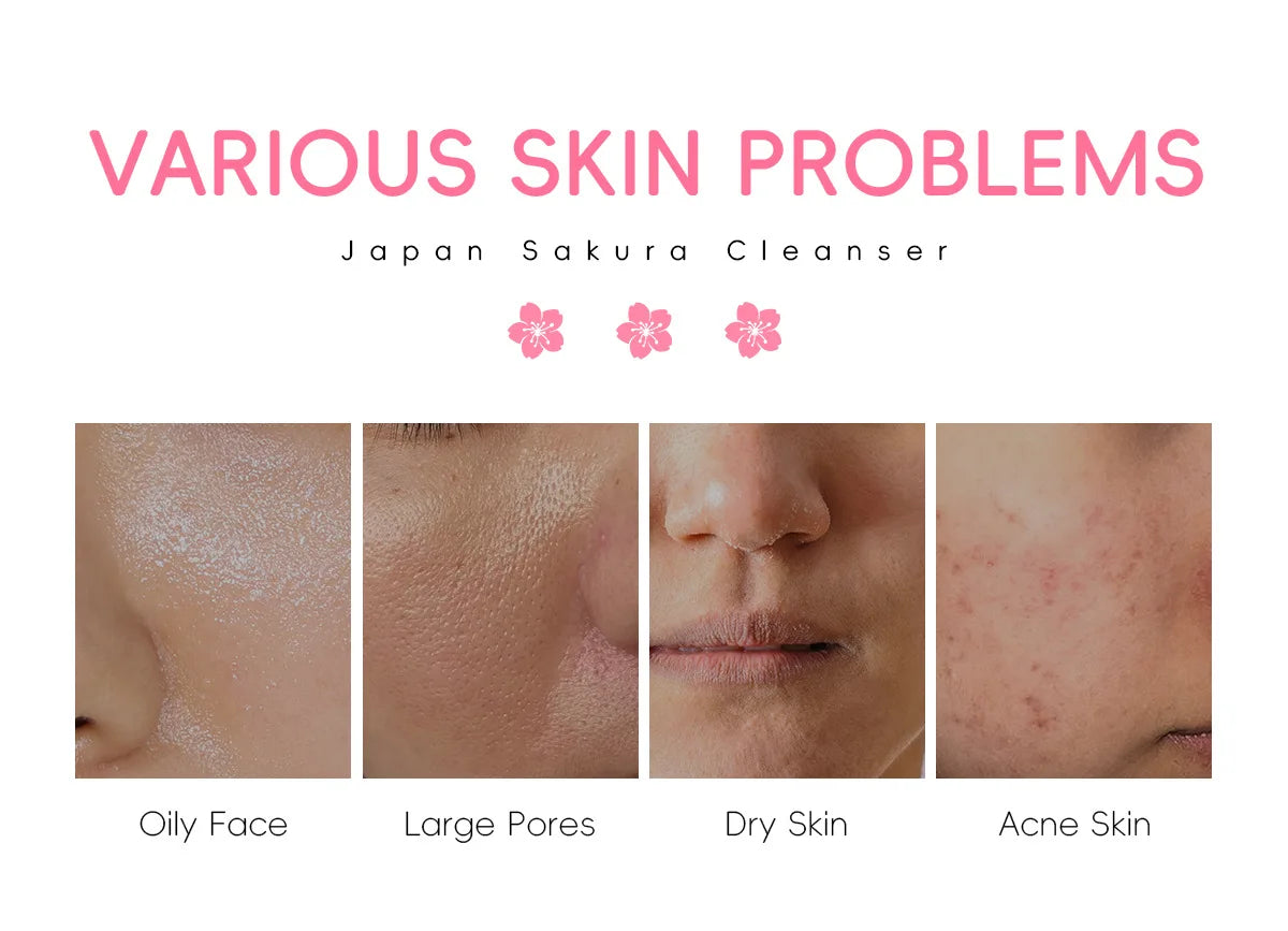 50ml Sakura Gentle Cleanser Face Remove Deep Blackheads Cleanse Exfoliate Moisturizing Skin Brightening Face Cleanser Skin Care