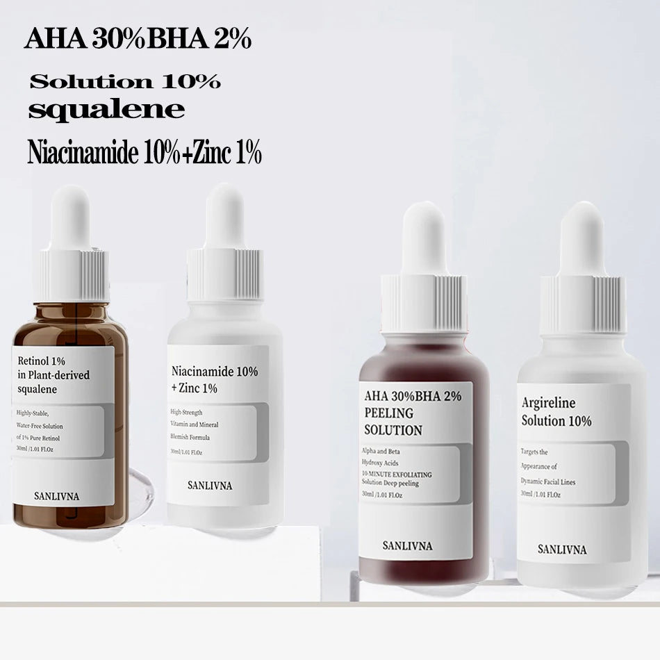 AHA 30% + BHA 2% Exfoliating Face Serum 10% Niacinamide + 1% Zinc, 10% Hexapeptide – Moisturizing Skincare