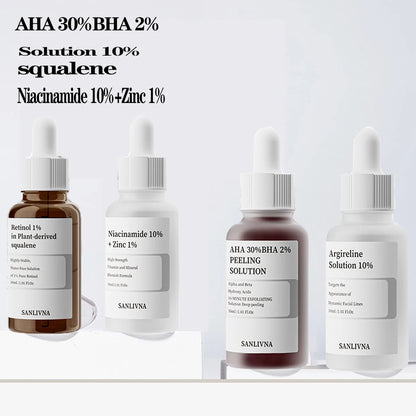 AHA 30% + BHA 2% Exfoliating Face Serum 10% Niacinamide + 1% Zinc, 10% Hexapeptide – Moisturizing Skincare