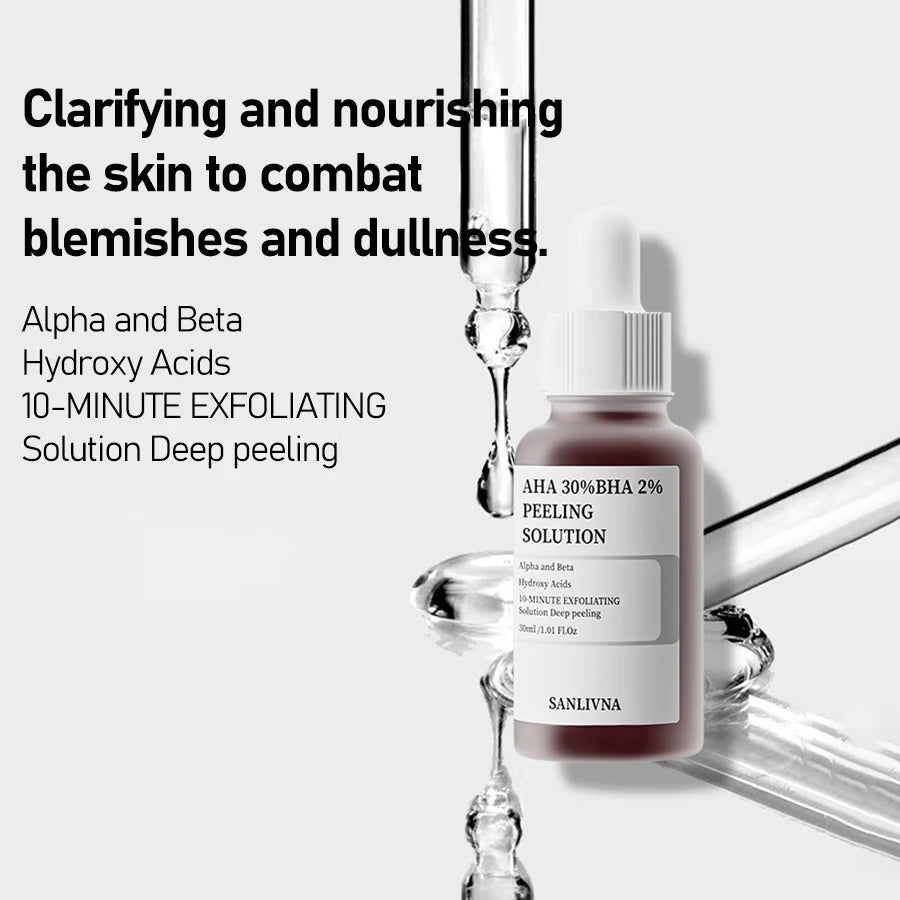 AHA 30% + BHA 2% Exfoliating Face Serum 10% Niacinamide + 1% Zinc, 10% Hexapeptide – Moisturizing Skincare