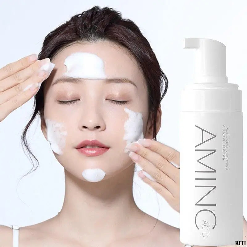 100/150ml Amino Acid Cleansing Mousse Oil Control Deep Cleaning Mites Removal Acne Moisturizing Face Cleanser Foam Brighten Skin