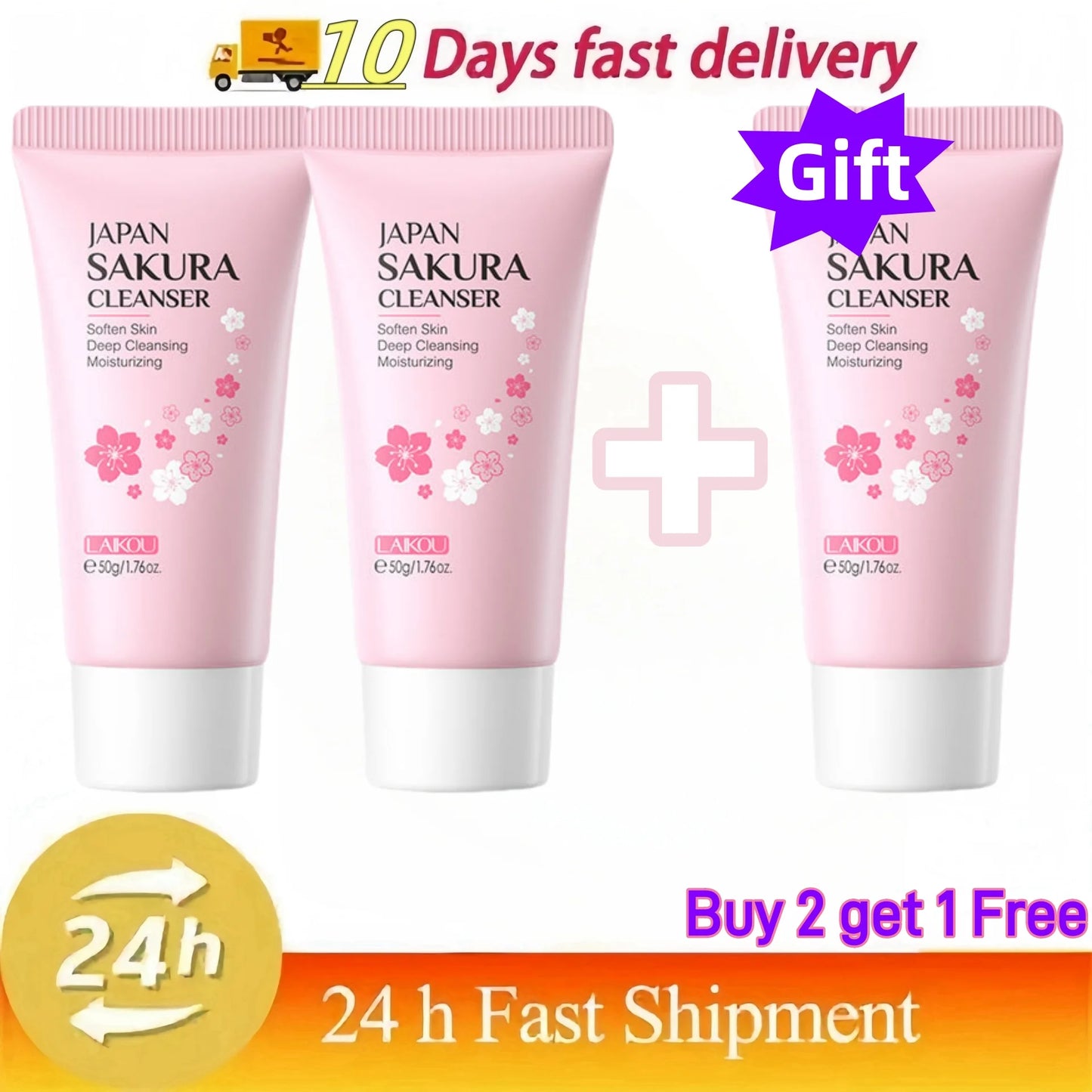 50ml Sakura Gentle Cleanser Face Remove Deep Blackheads Cleanse Exfoliate Moisturizing Skin Brightening Face Cleanser Skin Care