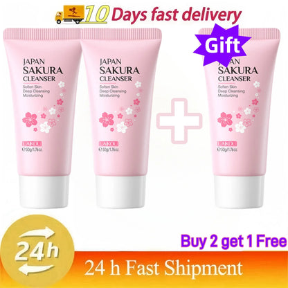50ml Sakura Gentle Cleanser Face Remove Deep Blackheads Cleanse Exfoliate Moisturizing Skin Brightening Face Cleanser Skin Care