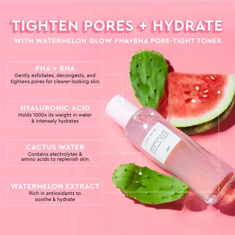 150ml WATERMELON Brighteing Face Toner & Pore Minimizer with Hyaluronic Acid Makeup Primer, Pore Minimizer & Niacinamide Serum