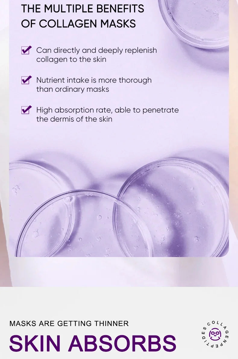 Collagen Anti-Wrinkle Facial Mask – Firming, Moisturizing & Brightening Skincare