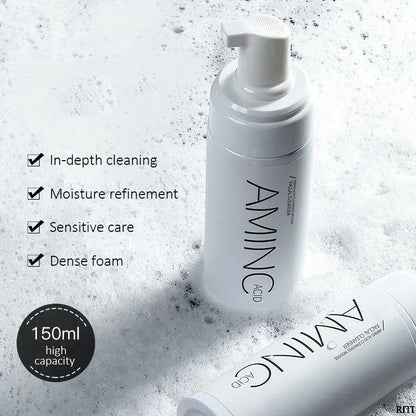 100/150ml Amino Acid Cleansing Mousse Oil Control Deep Cleaning Mites Removal Acne Moisturizing Face Cleanser Foam Brighten Skin