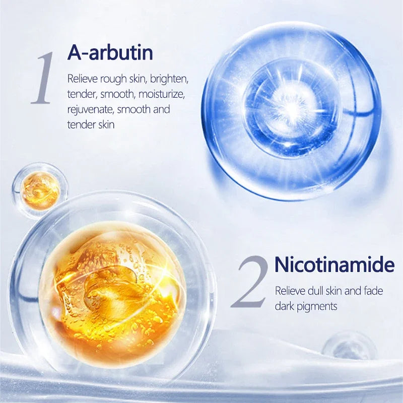 30pcs Arbutin & Niacinamide Whitening Face Serum – Dark Spot Removal & Pore Minimizer