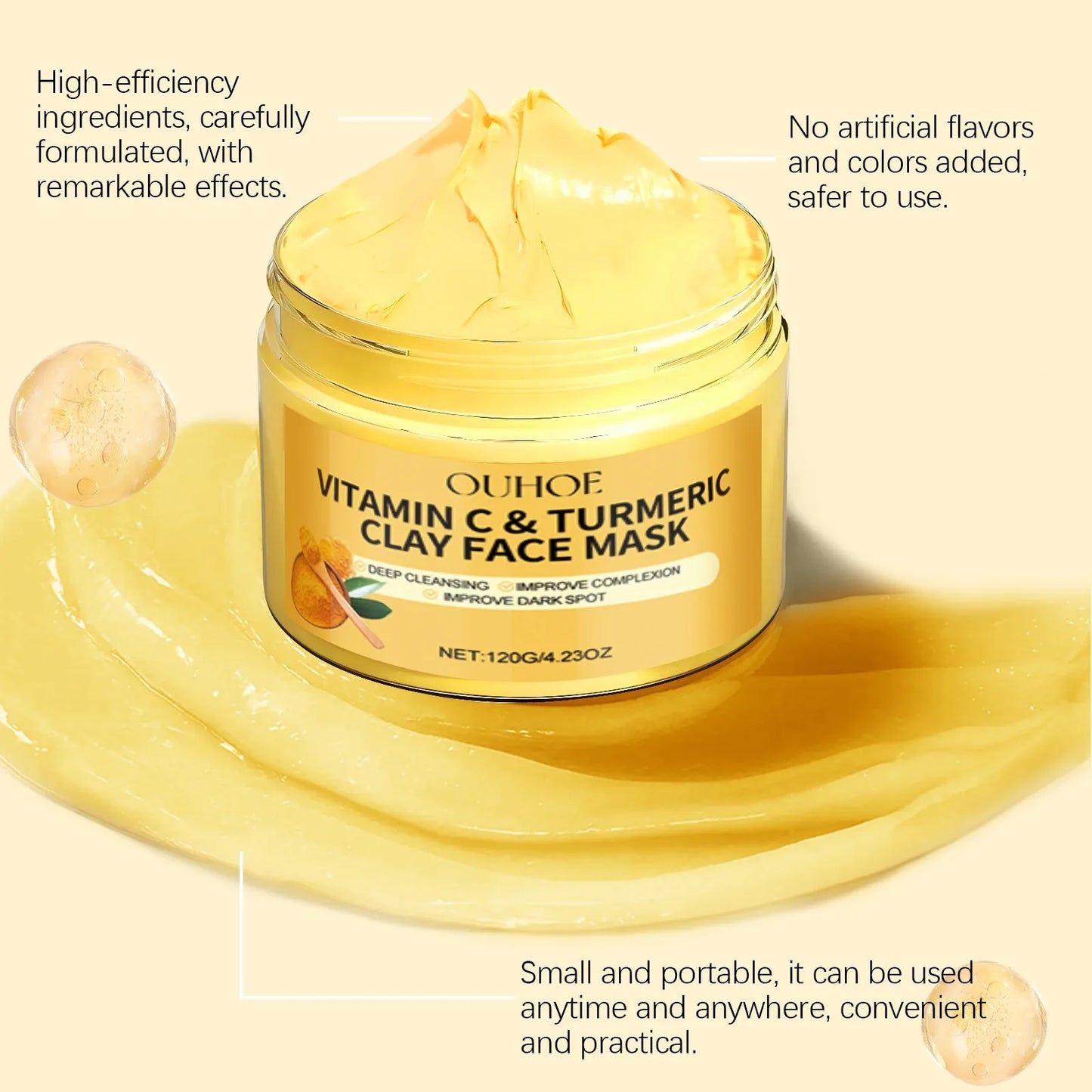Vitamin C Turmeric Exfoliating Facial Mask – Deep Pore Cleansing & Brightening