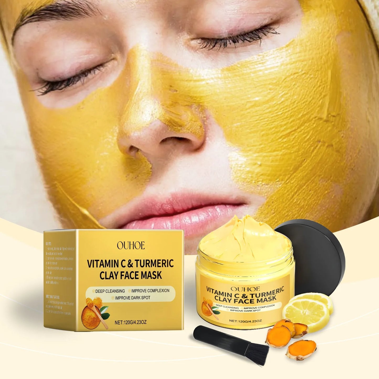Vitamin C Turmeric Exfoliating Facial Mask – Deep Pore Cleansing & Brightening