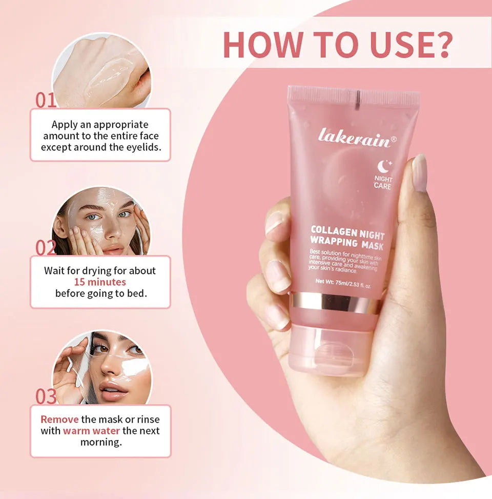 Hydrolyzed Collagen Overnight Peel-Off Facial Mask – Firming & Moisturizing Skincare