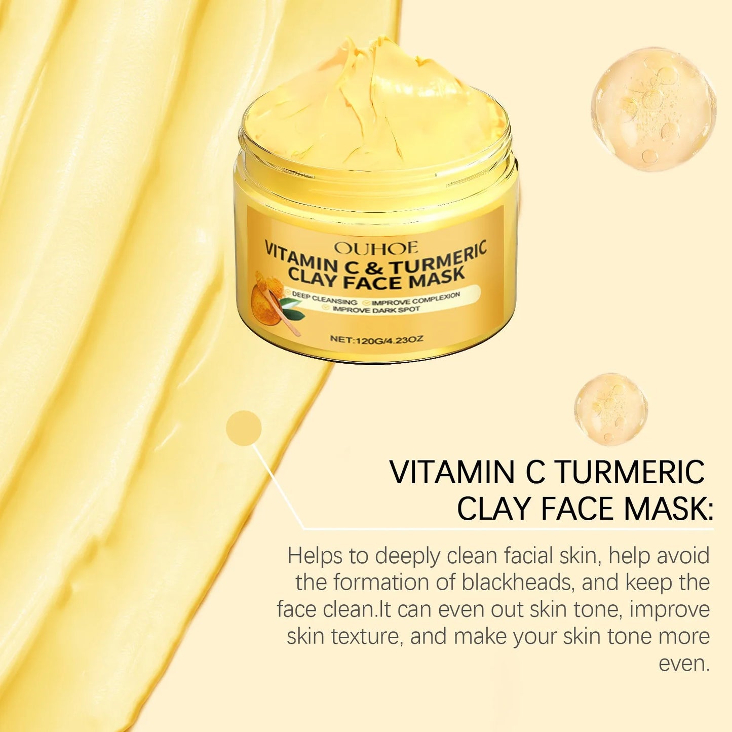Vitamin C Turmeric Exfoliating Facial Mask – Deep Pore Cleansing & Brightening