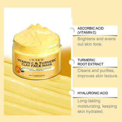 Vitamin C Turmeric Exfoliating Facial Mask – Deep Pore Cleansing & Brightening