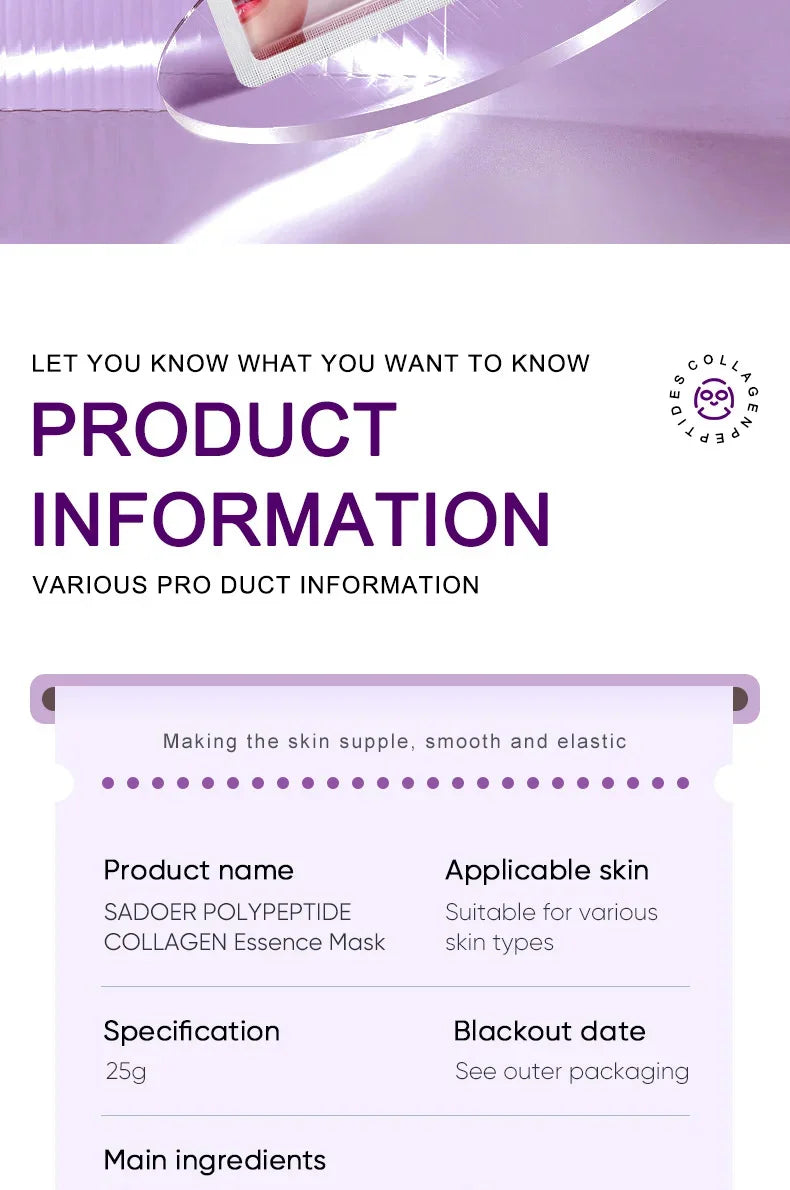 Collagen Anti-Wrinkle Facial Mask – Firming, Moisturizing & Brightening Skincare