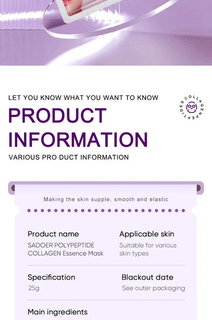 Collagen Anti-Wrinkle Facial Mask – Firming, Moisturizing & Brightening Skincare