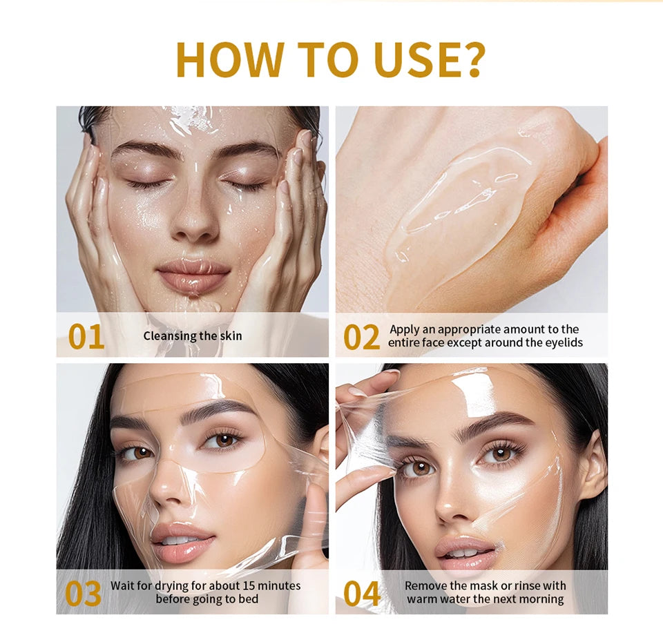 Hydrolyzed Collagen Overnight Peel-Off Facial Mask – Firming & Moisturizing Skincare